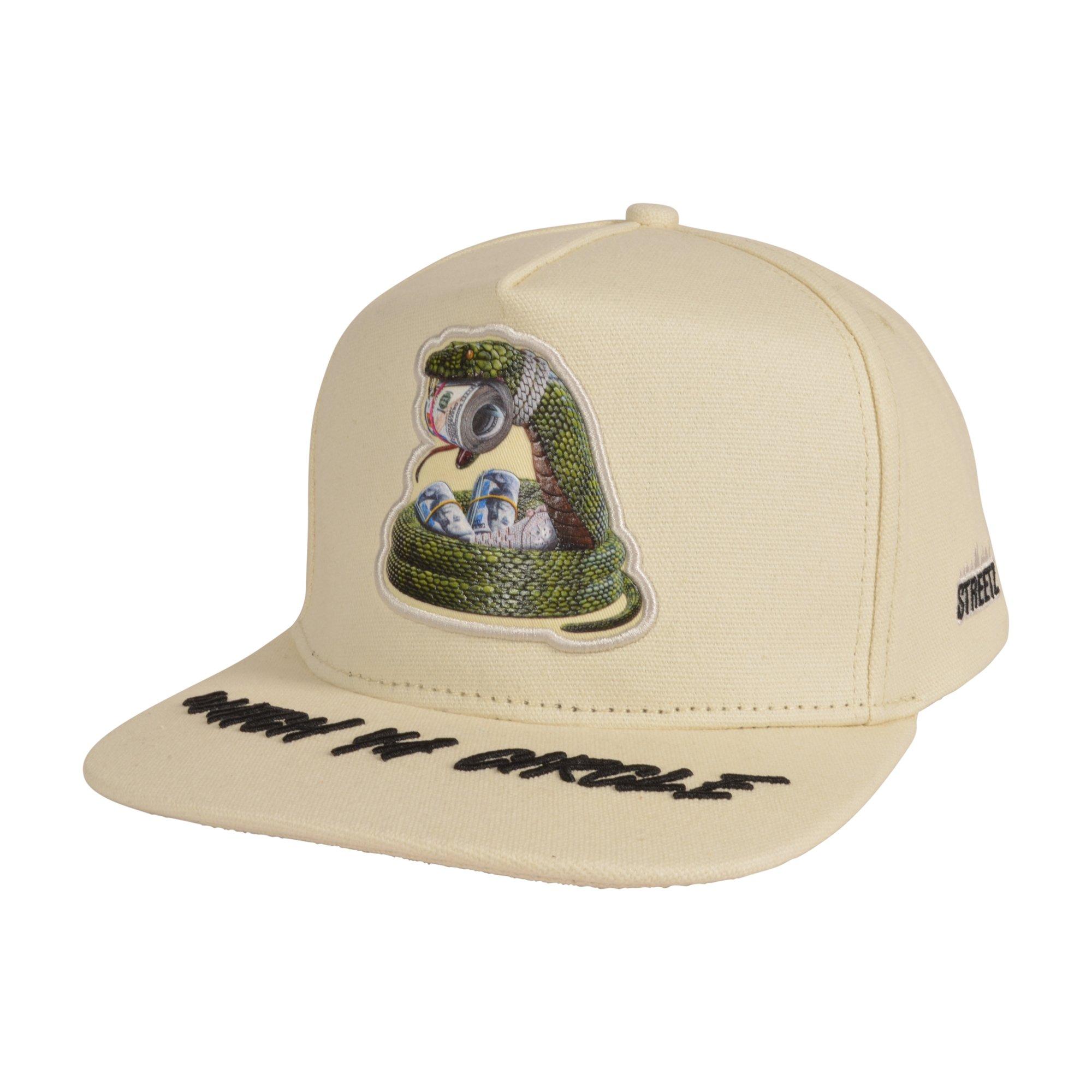 Streetz Iz Watchin Watch Ya Circle Snapback Hat - Cream - CREAM